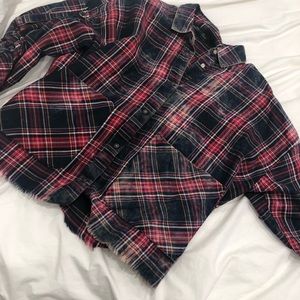 Plaid cropped shirt